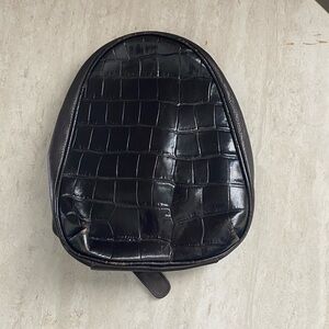 Black Crocodile-Embossed Bag